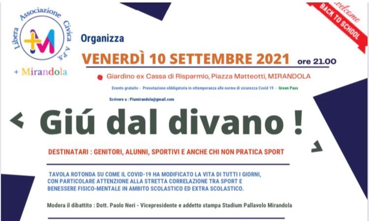 “Giù dal divano!”, la tavola rotonda sulle conseguenze del Covid nei più giovani