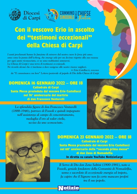 Cammino sinodale: in ascolto di testimoni eccezionali della Chiesa di Carpi