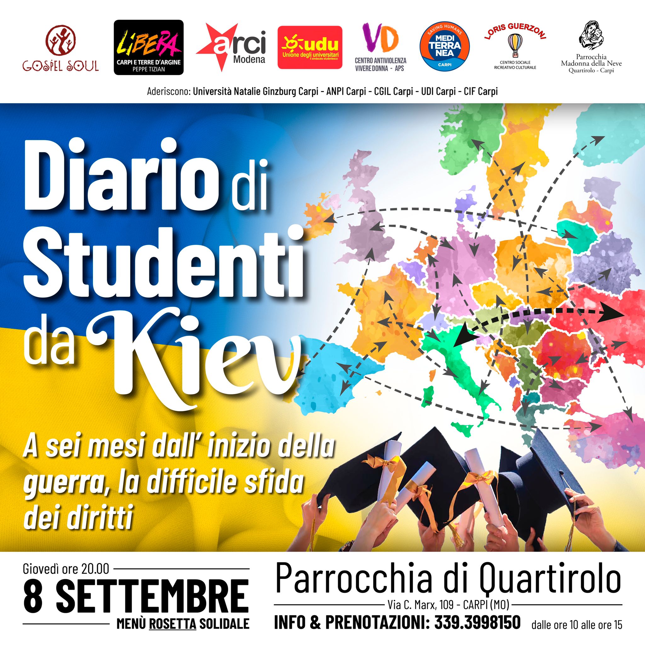 “Diario di Studenti da Kiev”: domani alle 20 a Quartirolo