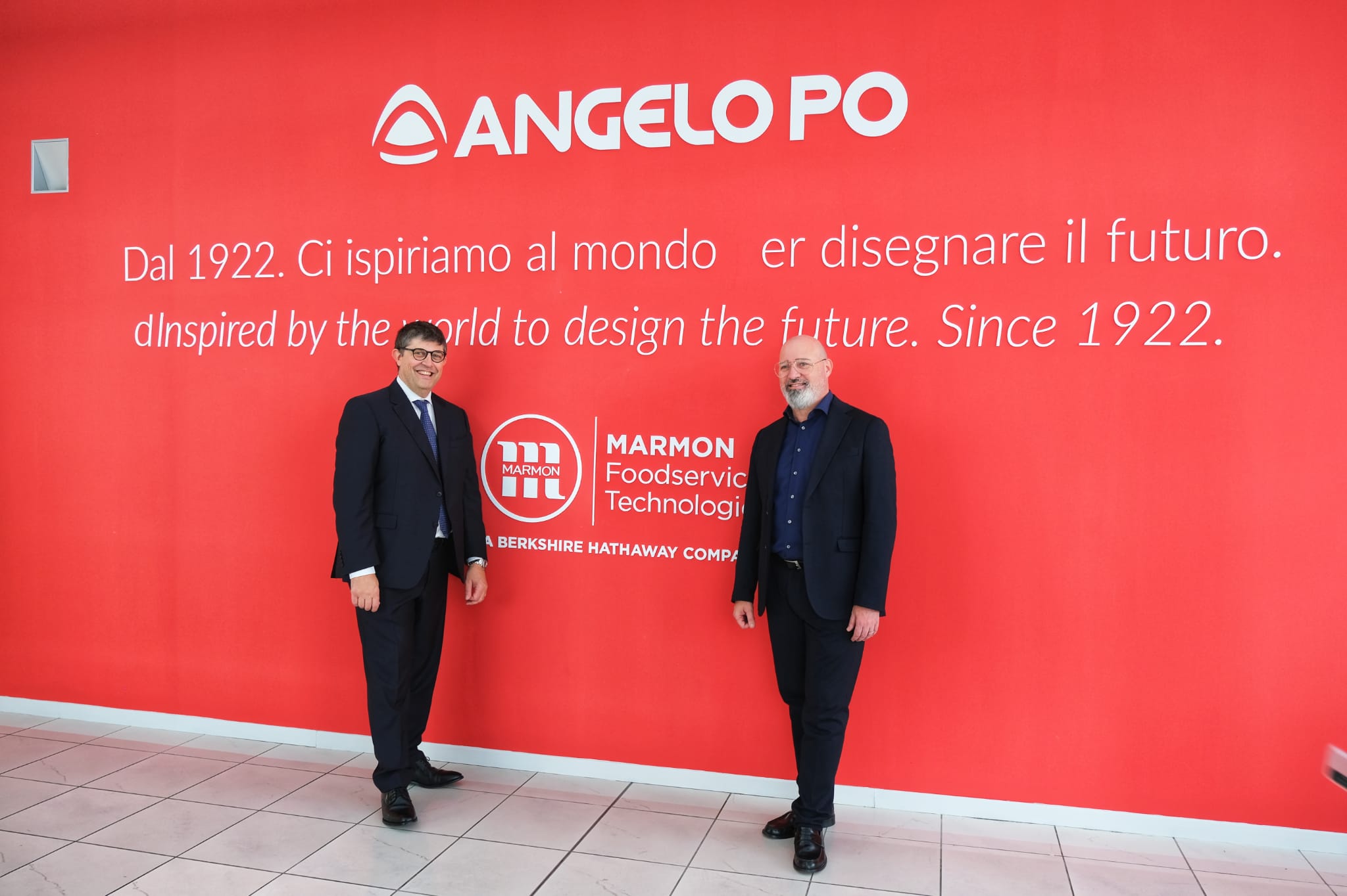 Il presidente Bonaccini in visita alla Angelo Po per il centennale di attività