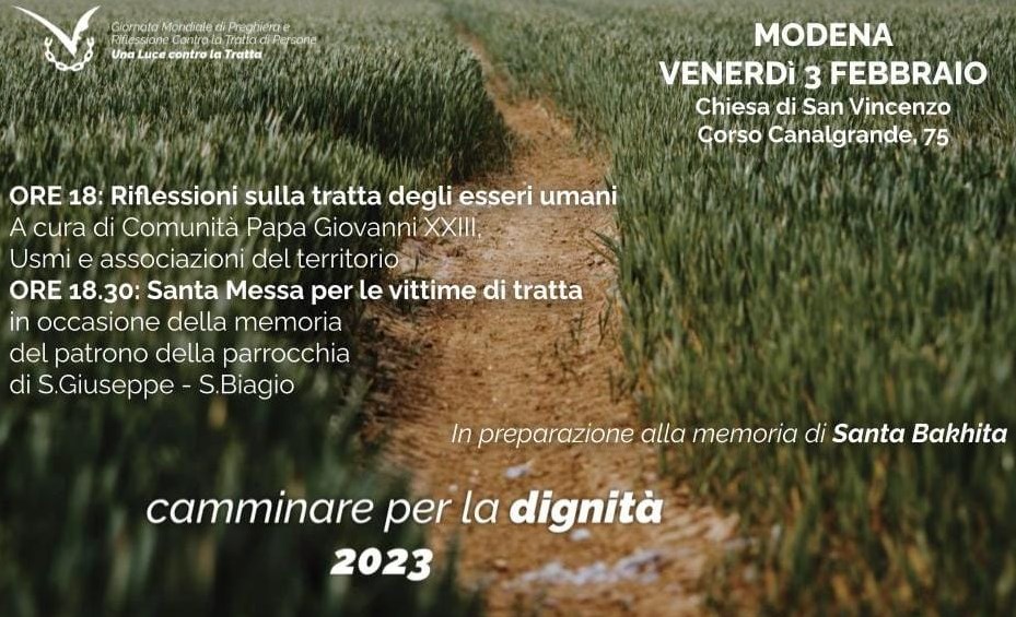 Giornata contro la tratta di esseri umani, iniziativa a Modena