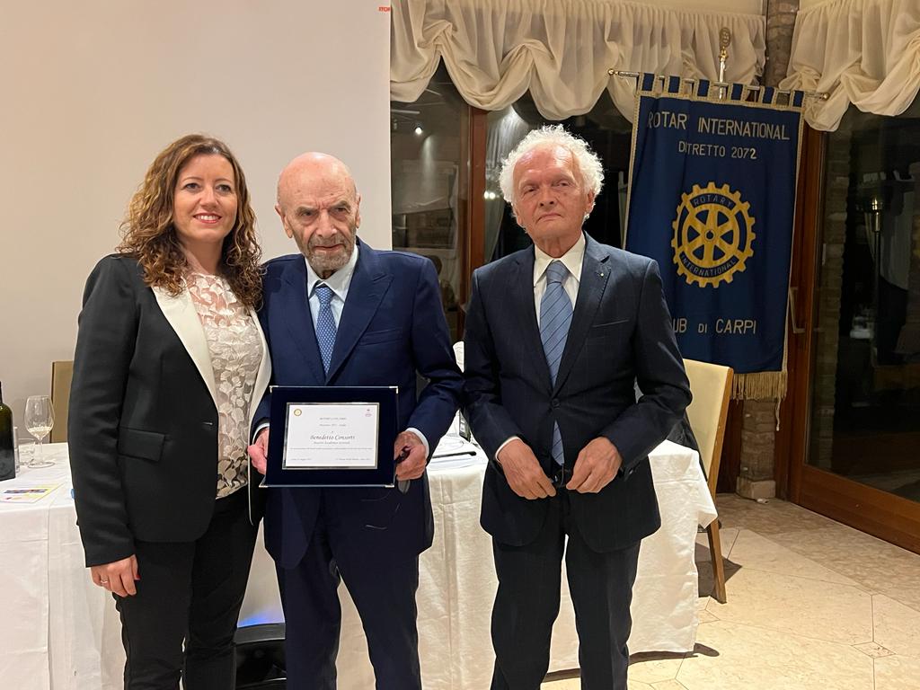 Rotary Club Carpi: Premio Nicolò Biondo al Maestro Accademico della sartoria italiana Benedetto Consorti.