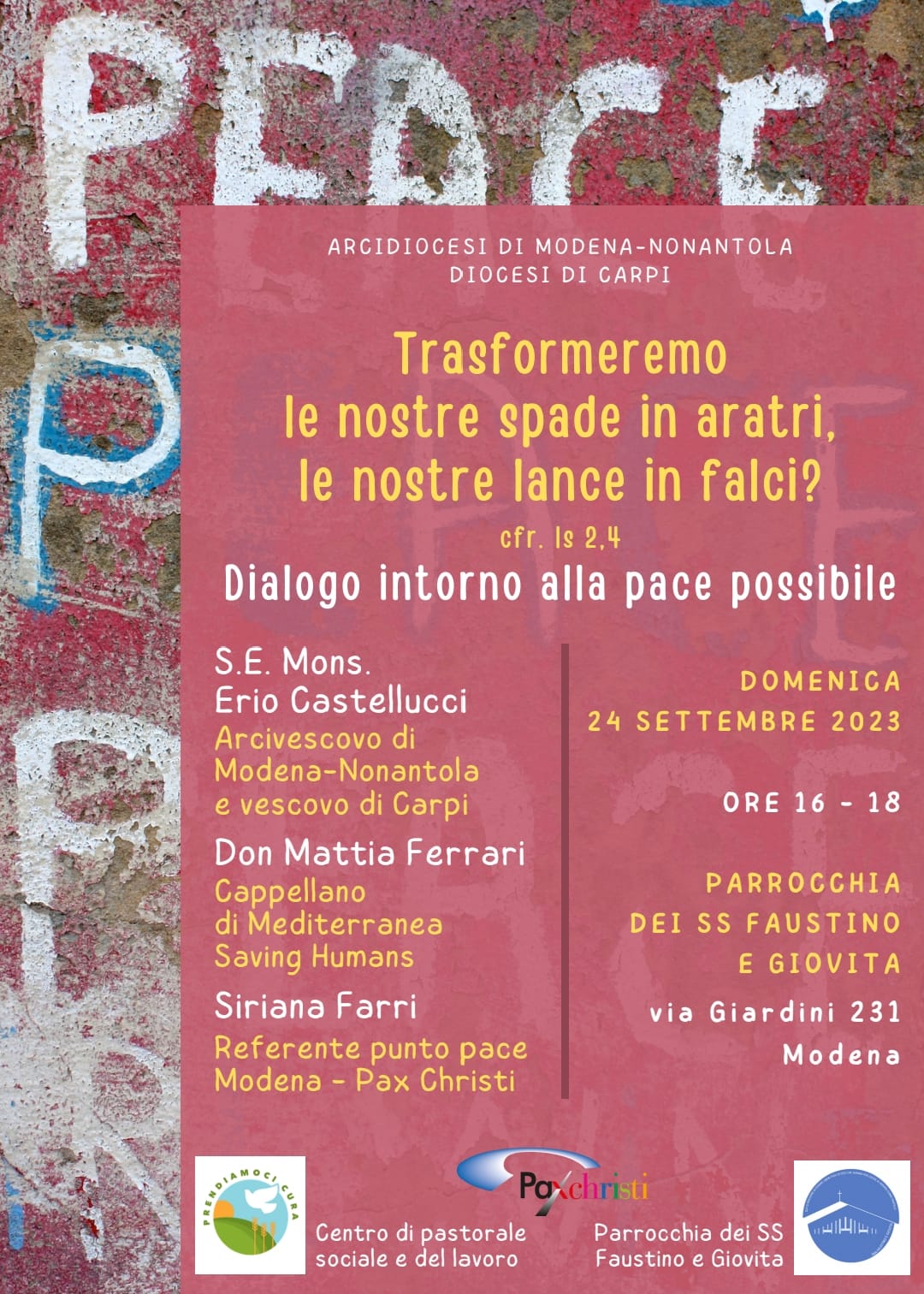 Pastorale sociale, dialogo sulla “pace possibile”