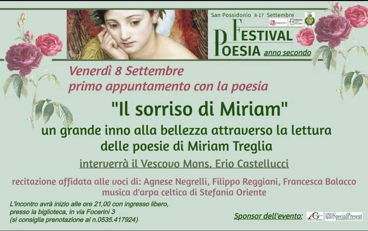 Festival Poesia a San Possidonio, serata per Miriam Treglia