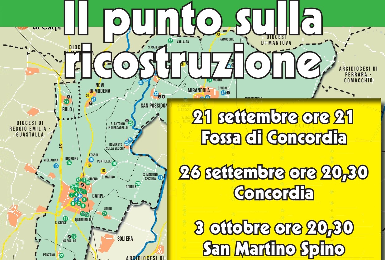 Ricostruzione post sisma, incontri nelle parrocchie