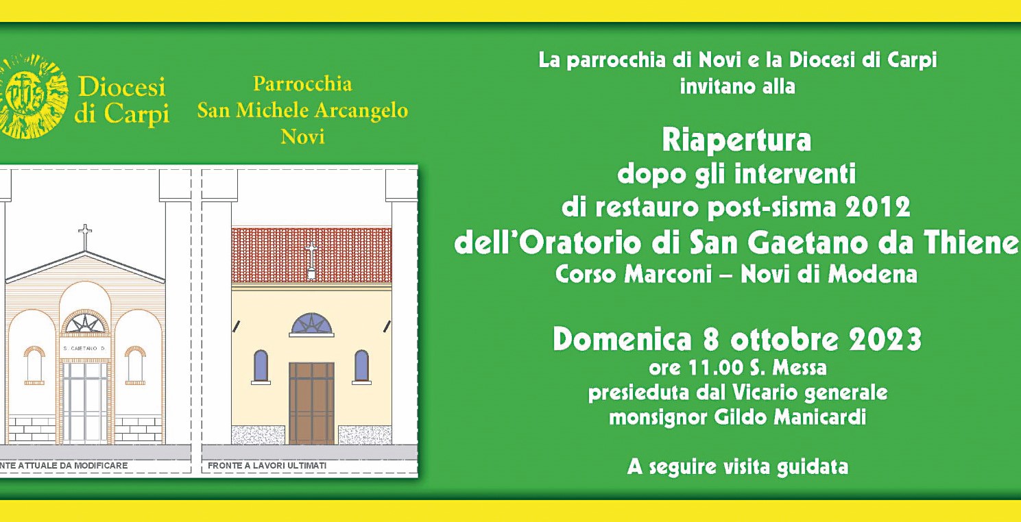 Riapre al culto l’oratorio di San Gaetano a Novi