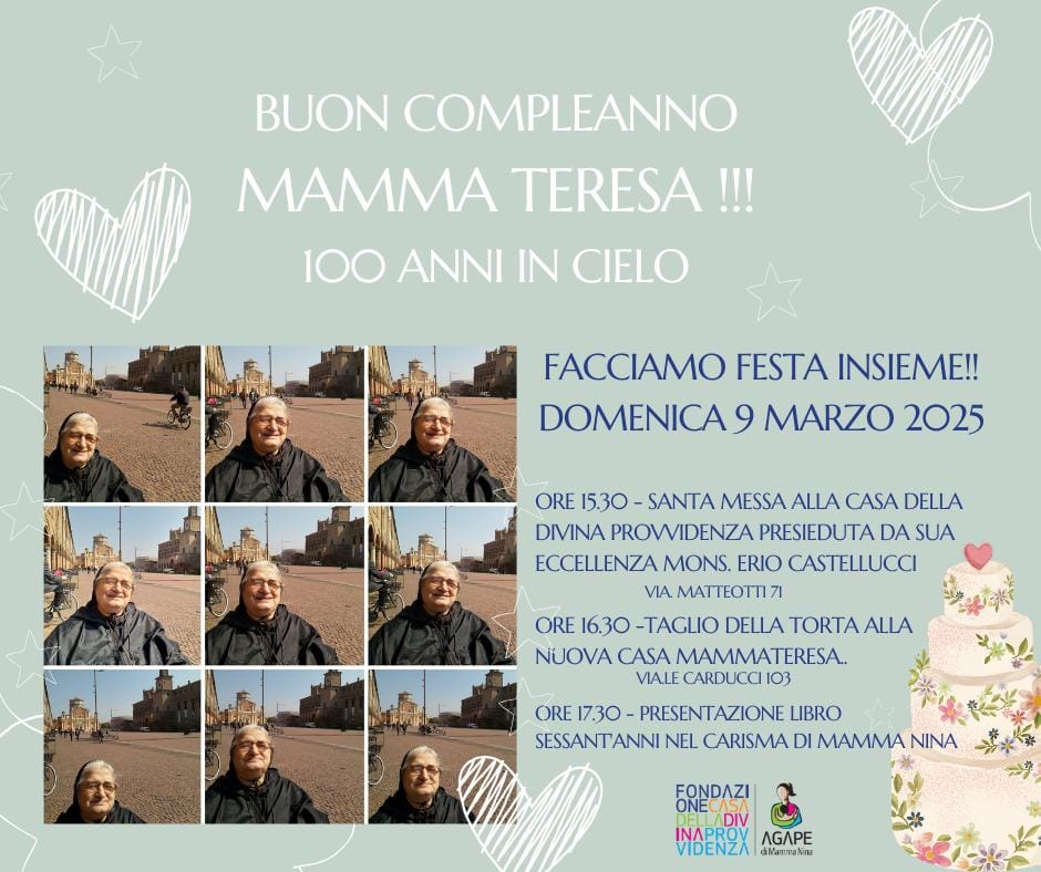 Il 9 marzo una giornata di festa in memoria di Mamma Teresa - Notizie ...
